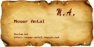 Moser Antal névjegykártya